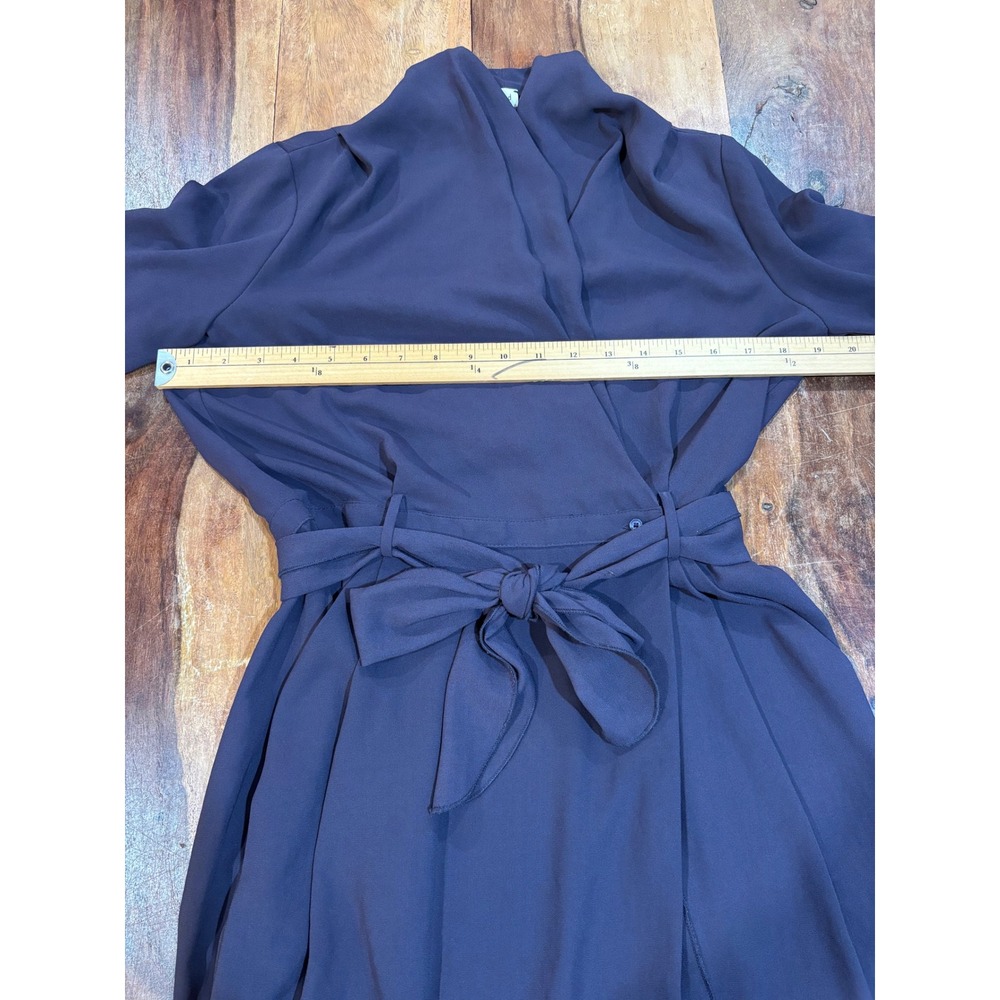 Wilfred Aritzia purple wrap dress shawl collar high low hem size 4 Plum Crepe - Picture 3 of 11